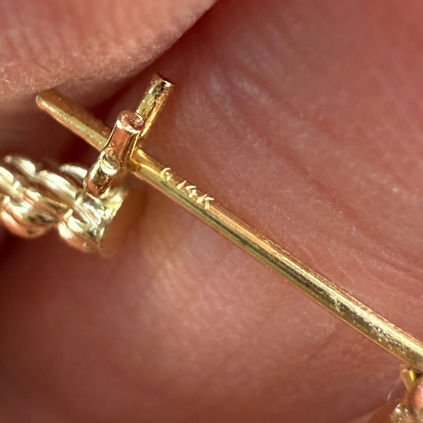 14K Solid Yellow Gold Mid-to-Large Size Rope Hoop Earrings, 3.34 g
