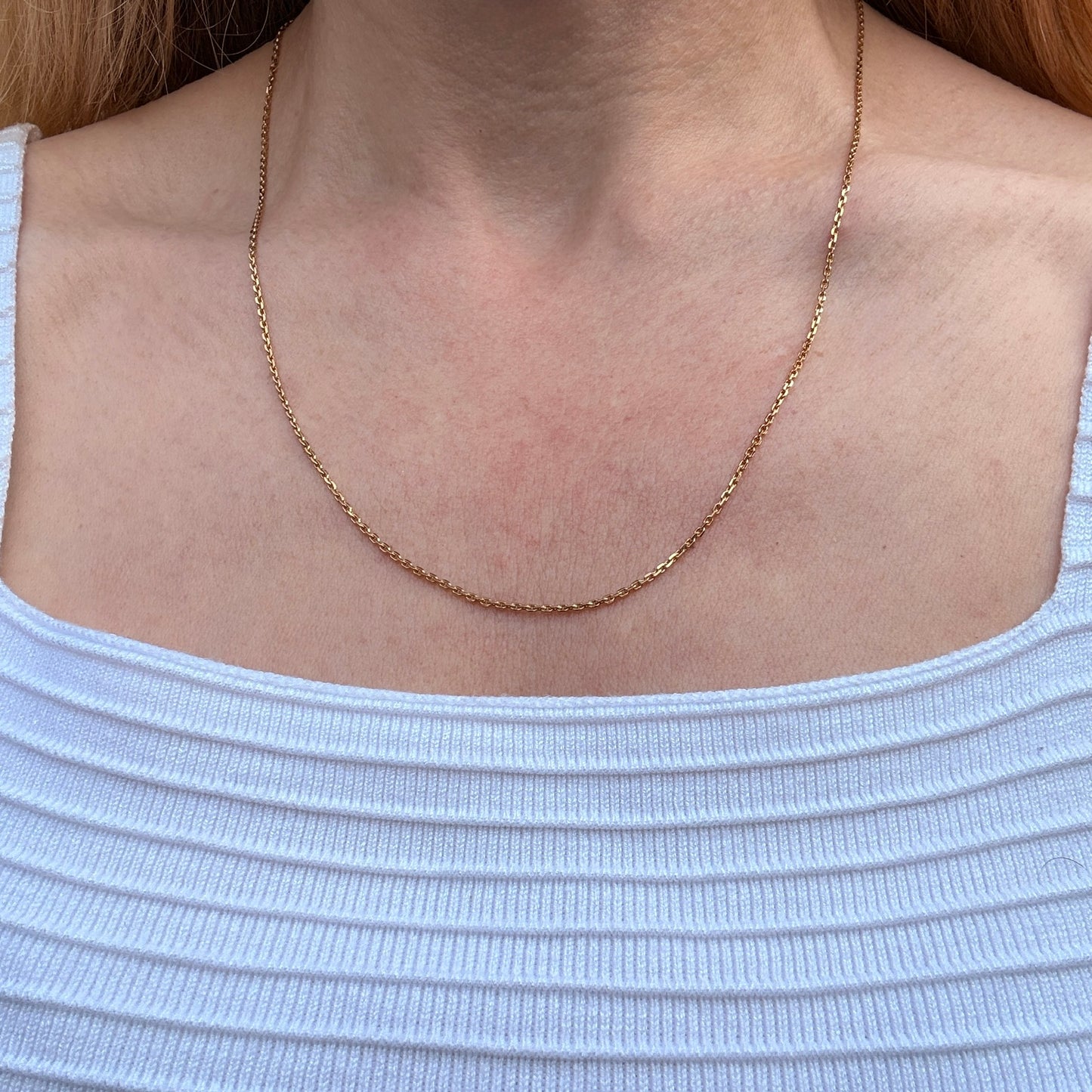 21" Solid 14K Yellow Gold Mini Biker Link Chain, 5.5 g