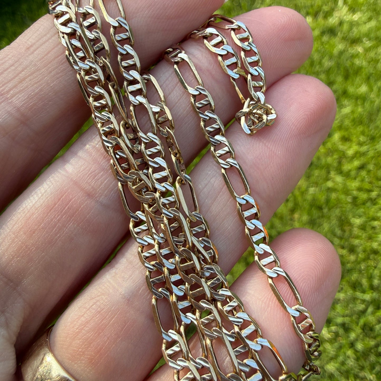 25" Solid 14K Italian Figaro Mariner Chain, 10.0 g