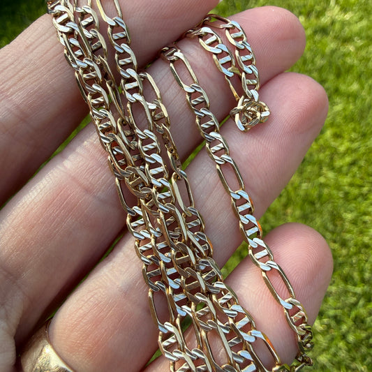 25" Solid 14K Italian Figaro Mariner Chain, 10.0 g