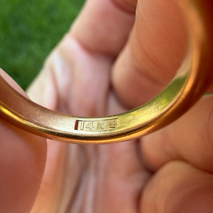 14K Solid Yellow Gold Donut Band, Size 4.75