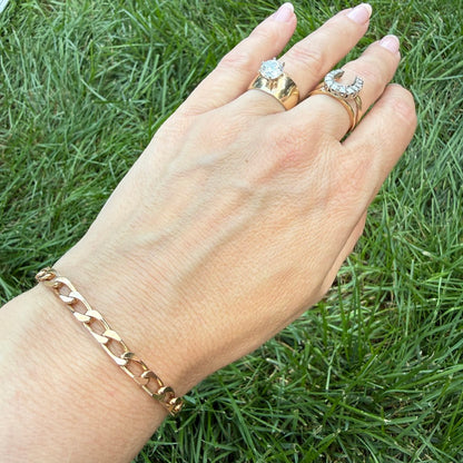 7.75+" Italian Solid 9K Yellow Gold UnoAErre Curb Bracelet, 10.5 g