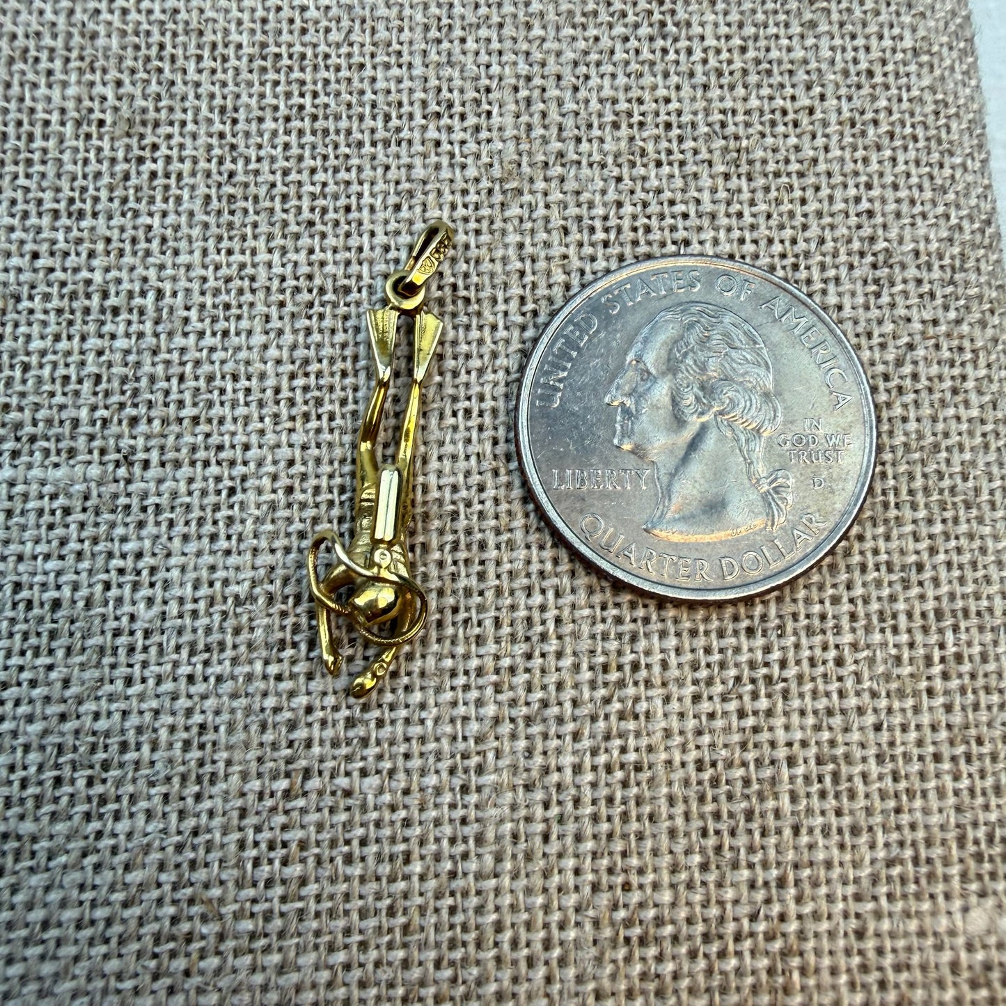 Vintage Solid 14K Scuba Diver 3D Two-Sided – 2.09 g