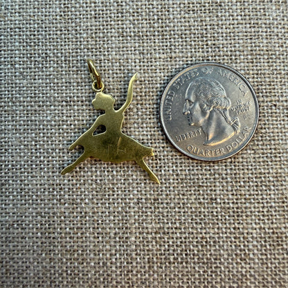 Vintage Solid 14K Yellow Gold Dancer Pendant, 2.12 g
