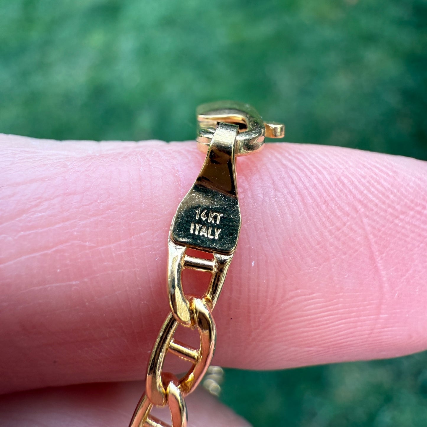 6.75" Italian Solid 14K Yellow Gold Mariner Bracelet, 2 g