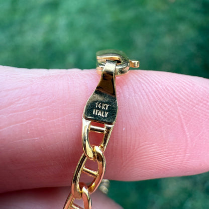 6.75" Italian Solid 14K Yellow Gold Mariner Bracelet, 2 g