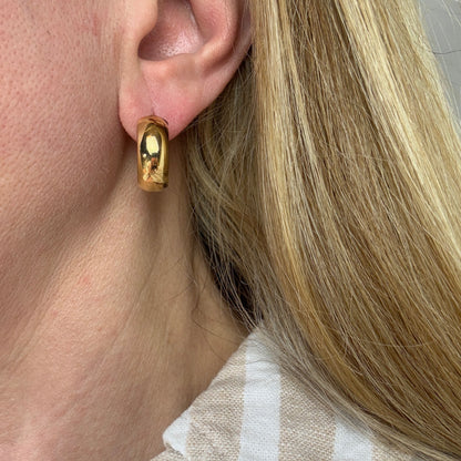 14k Solid Yellow Gold Perfectly Chunky Hoop Earrings, 2.69 g