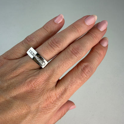 18K White Gold Princess Cut Diamond Channel Band, .50 CTW