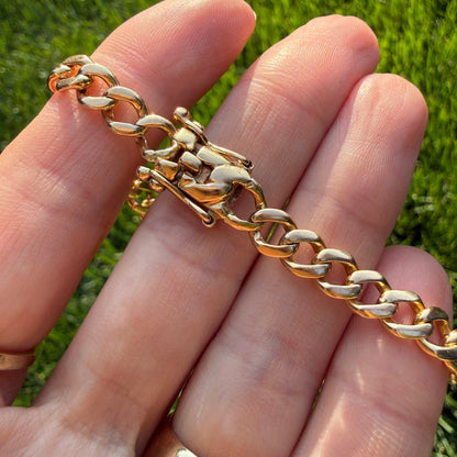 7.5" Solid 14K Yellow Gold Classic Curb Bracelet, 19.11 g