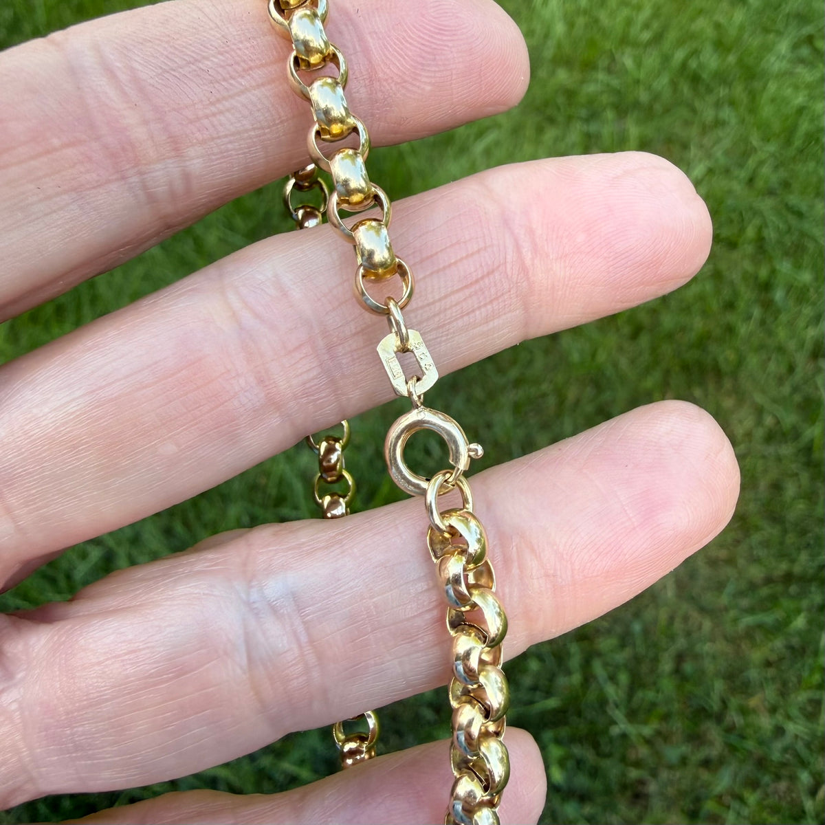7.25" Solid 14K Yellow Gold Classic Rolo Link Bracelet, 9.44 g
