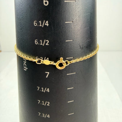 6.75" 14K Yellow Gold Italian Spiga Link Bracelet, 1.84