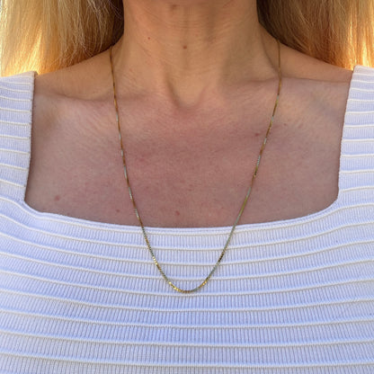 24.25" Solid 14K Yellow Gold Italian Box Chain, 6.11 g