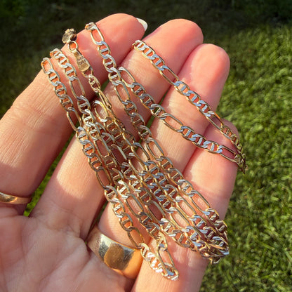 25" Solid 14K Italian Figaro Mariner Chain, 10.0 g