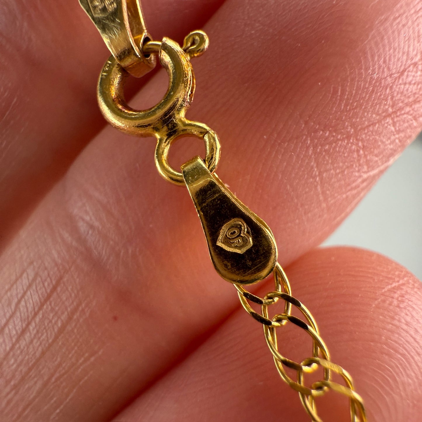 18" Italian Solid 14K Yellow Gold Double Link Chain, 2.14 g