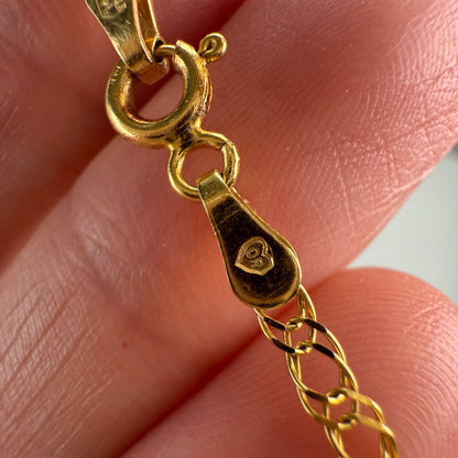 18" Italian Solid 14K Yellow Gold Double Link Chain, 2.14 g
