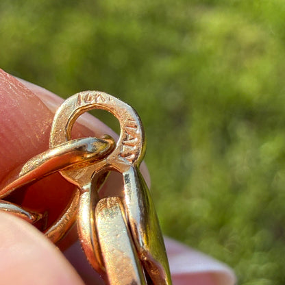 7" Italian Solid 14K Yellow Gold Alternating Link Bracelet, 7.85 g