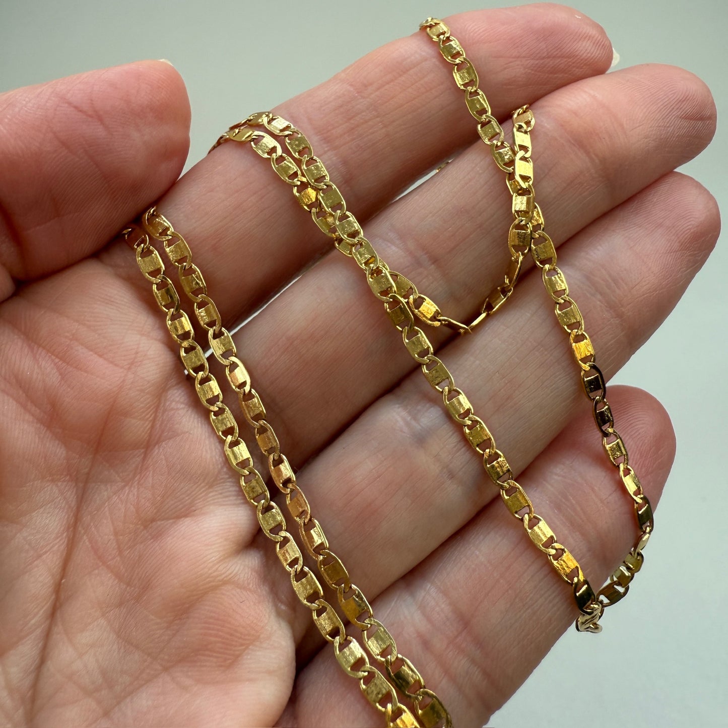 20.5" Solid 14K Yellow Gold Flat Mariner Chain 3.77 g