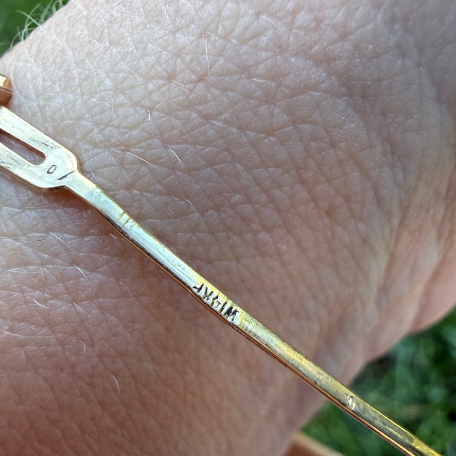 7" Solid 14K Yellow Gold High Polished Round Hinged Bangle Bracelet, 6.3 mm, 6.36 grams