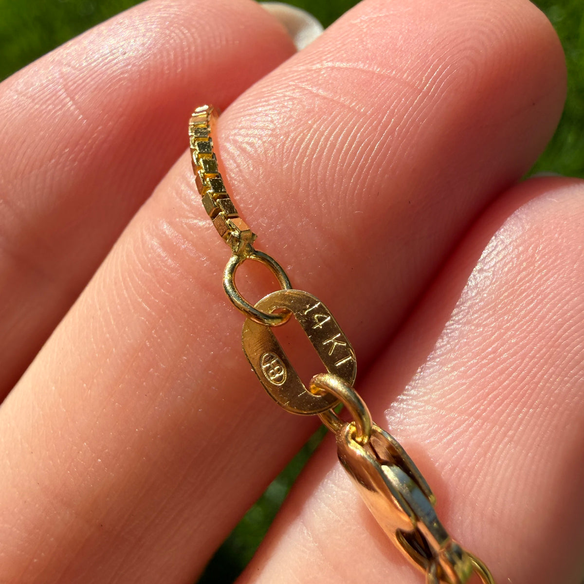 24.25" Solid 14K Yellow Gold Italian Box Chain, 6.11 g