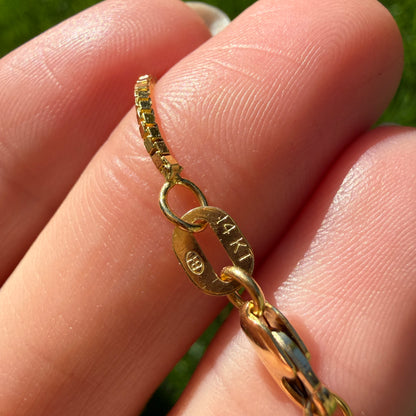 24.25" Solid 14K Yellow Gold Italian Box Chain, 6.11 g