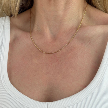 18" Italian Solid 14K Yellow Gold Wheat Chain, 4.65 g