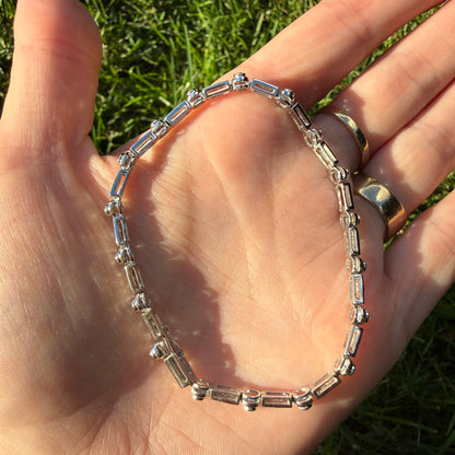 6.75+" Solid 18K White Gold 2 CWT Diamond Tennis Bracelet, 9.53 grams