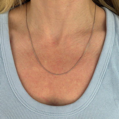 20" Solid 14K White Gold Wheat Chain, 2.46 g