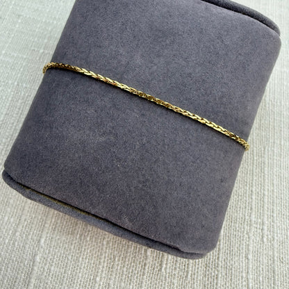 6.75" 14K Yellow Gold Italian Spiga Link Bracelet, 1.84