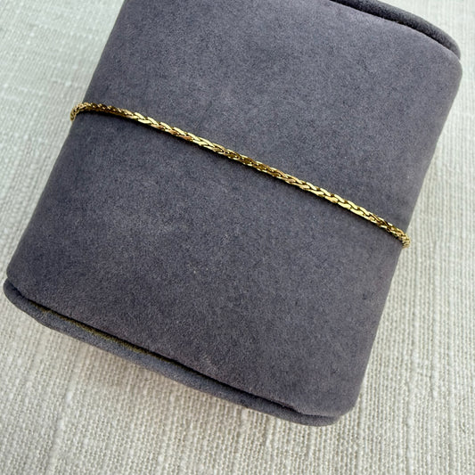 6.75" 14K Yellow Gold Italian Spiga Link Bracelet, 1.84