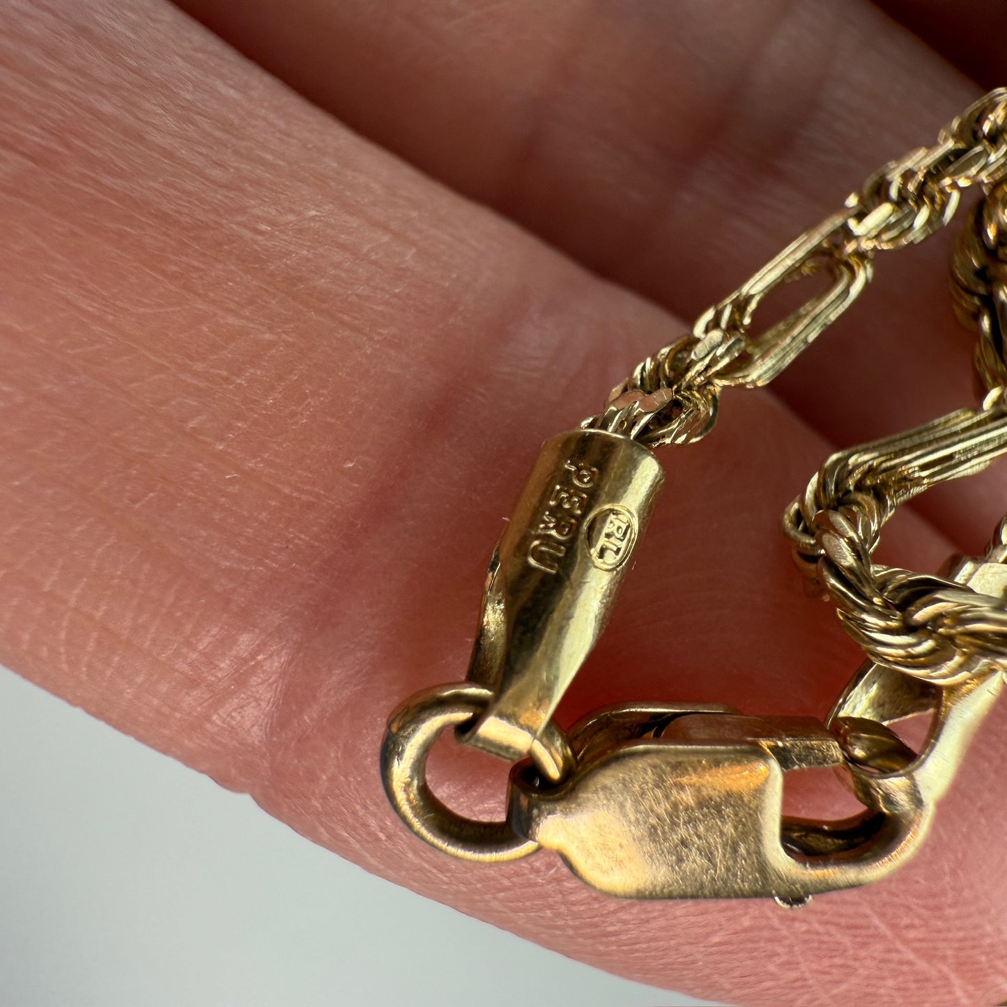 18.5" Solid 10K Yellow Gold Figarope Chain, 5.27 g