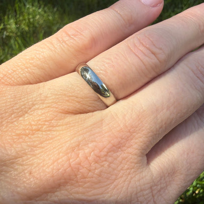 10K Solid White Gold Band Ring, Size 4.25