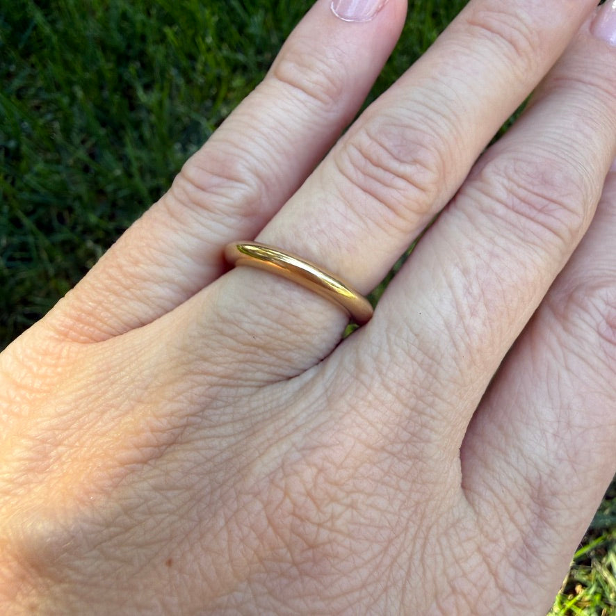 14K Solid Yellow Gold Donut Band, Size 4.75