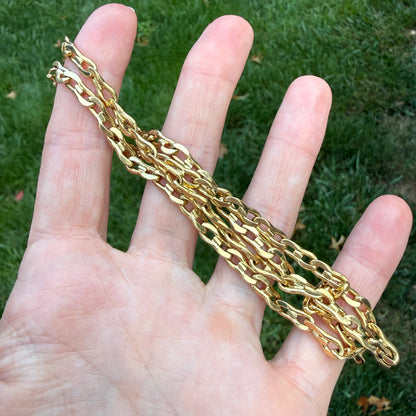 20.5" Solid 14K Yellow Gold Twisted Flat Mariner Chain 30.72 g