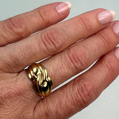 10K Solid Yellow Gold Knot Motif Ring Size 7.5