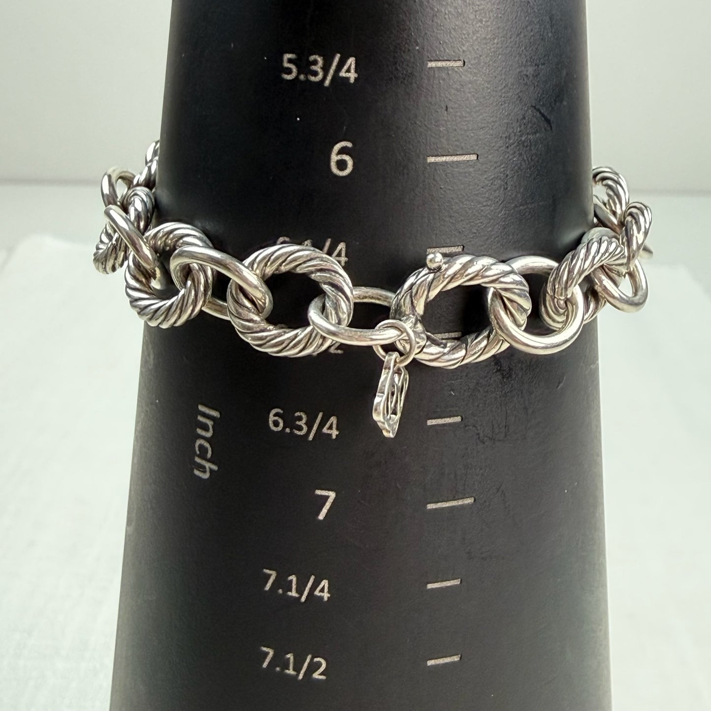 Estate David Yurman Solid Sterling Silver Classic Oval Link Bracelet – 6.25", 28.44 g