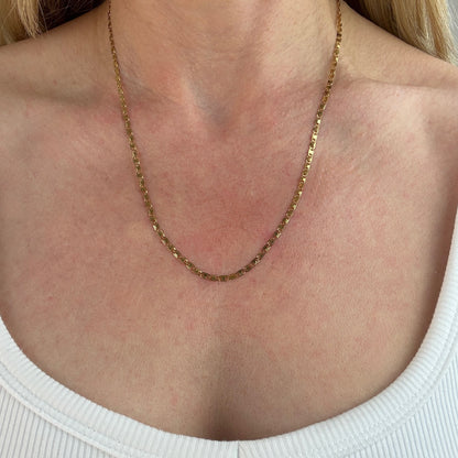 20.5" Solid 14K Yellow Gold Flat Mariner Chain 3.77 g