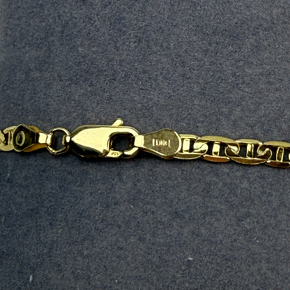 Italian Solid 10K Yellow Gold Mariner Link Bracelet, 6.75", 2.61 g
