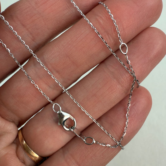 16" and 18" Versatile Solid 14K White Gold Cable Link Chain 1.14 g