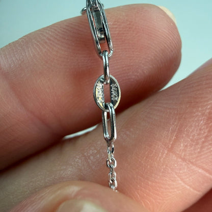 17" Italian Solid 14K White Gold Mini Biker Link Chain 1.73