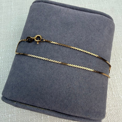 Italian Solid 14K Rosy Yellow Gold Delicate S-Link Bracelet, 6.75"