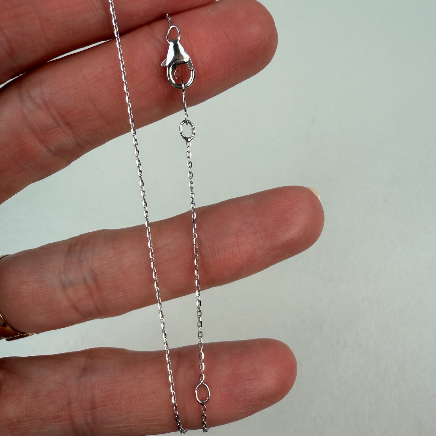 16" and 18" Versatile Solid 14K White Gold Cable Link Chain 1.14 g