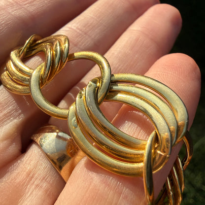 6.5" Italian Solid 14K Yellow Gold Bold Fancy Link Bracelet, 18.75 g