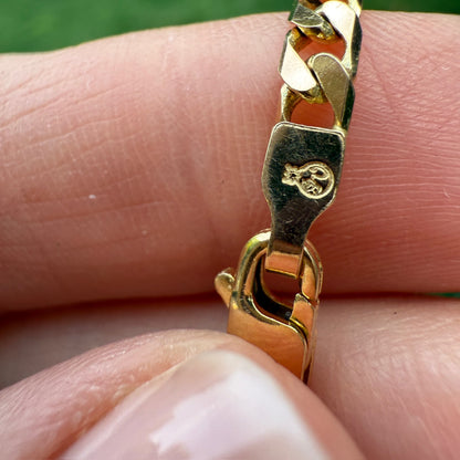 8" Italian Solid 14K Yellow Gold Figaro Bracelet, 5.25 g