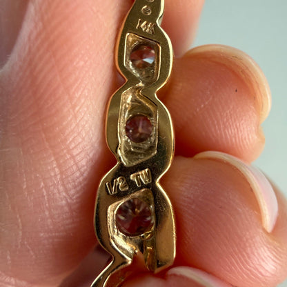 Estate Solid 14K Yellow Gold .50ct Diamond Sculptural Design Pendant, 3.27 g