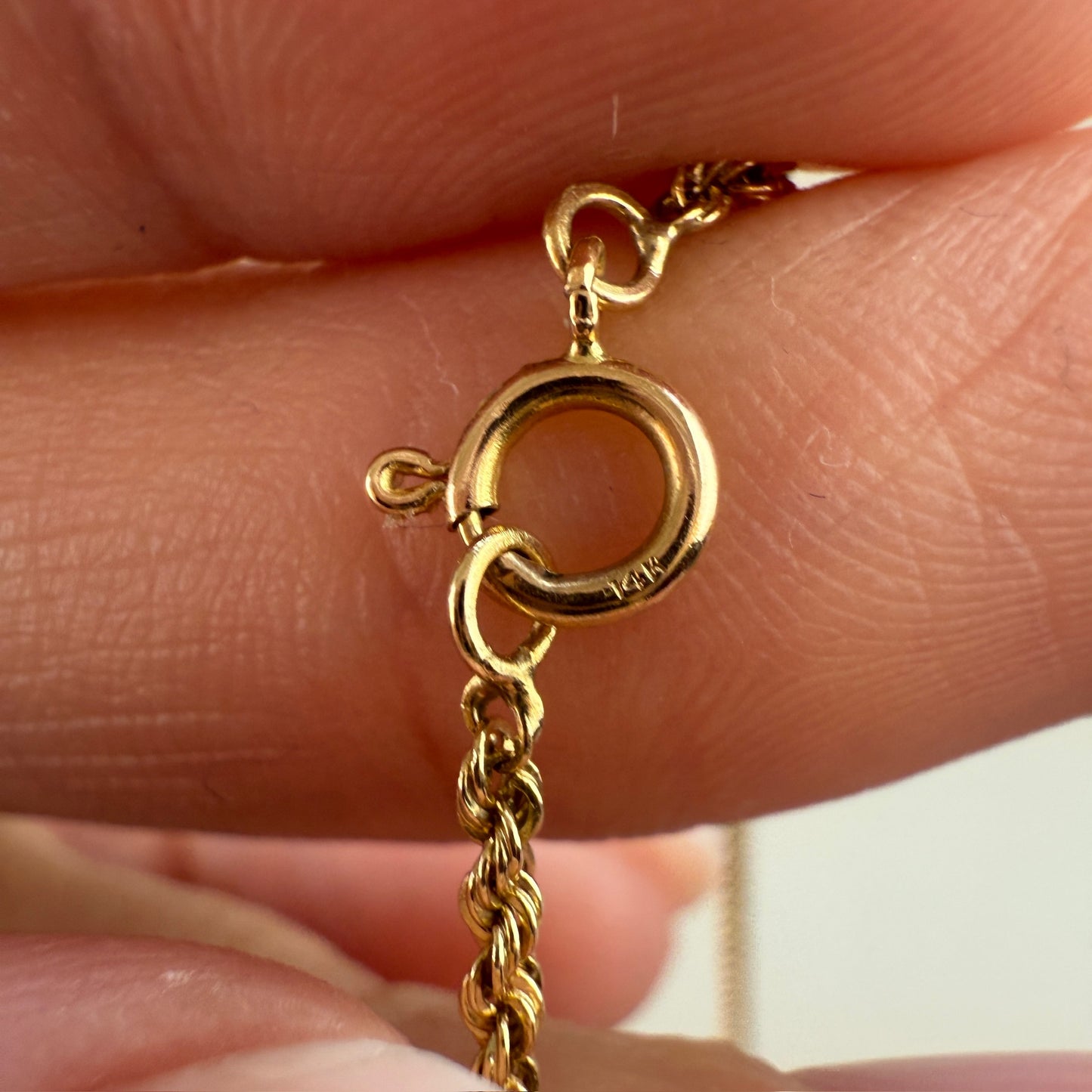 20.5" Solid 14K Yellow Gold Diamond-Cut Rope Chain, 4.37 g