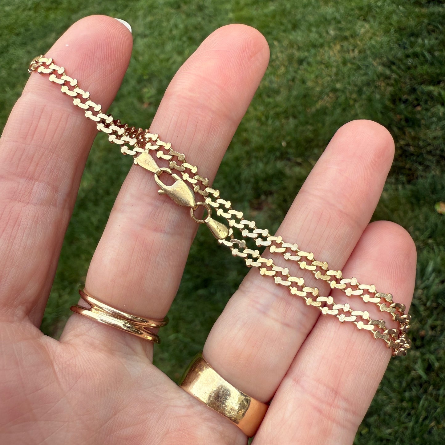 8" Italian Solid 14K Yellow Gold Fluid Fancy Link Bracelet, 4.76 g