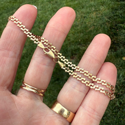8" Italian Solid 14K Yellow Gold Fluid Fancy Link Bracelet, 4.76 g