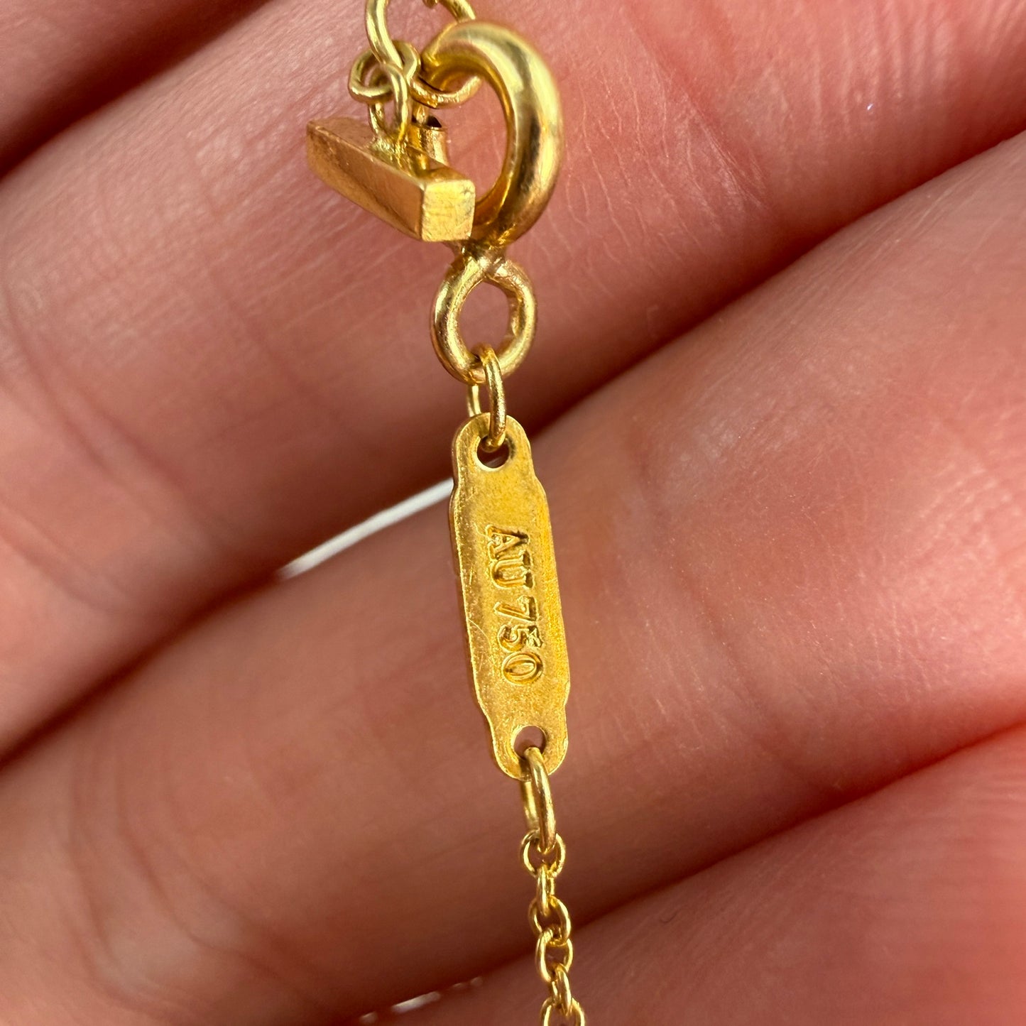 Tiffany & Co Large Tiffany T Smile Necklace 18K Yellow Gold Adjustable 16-18", 3.8 grams