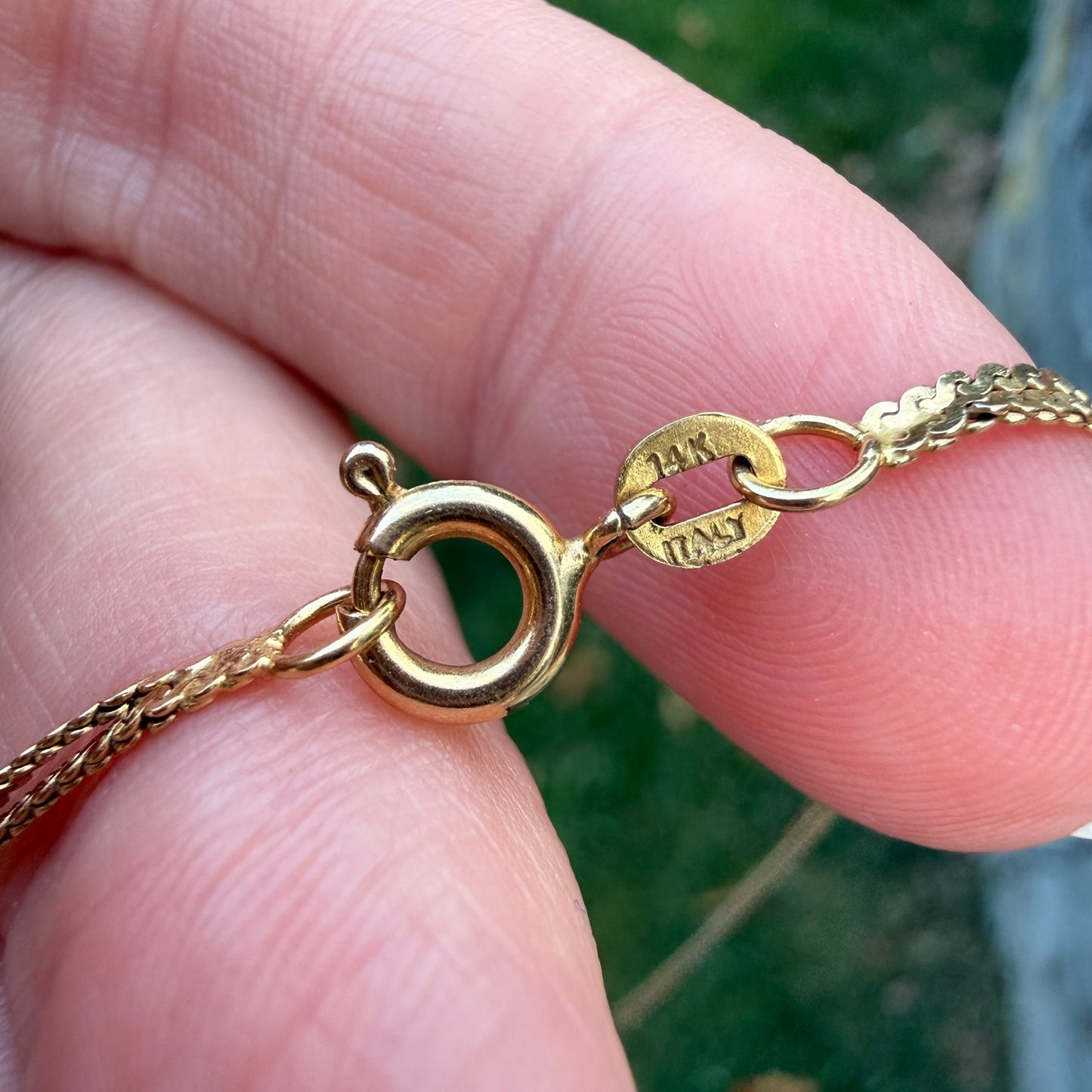 15.75" Italian Solid 14K Yellow Gold Double Strand S Link Chain, 4.45 g