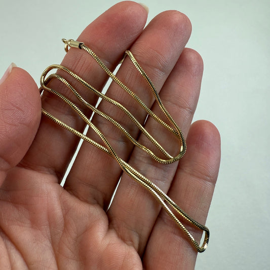 17" Solid 14K Yellow Gold Snake Link Chain, 4.3 g